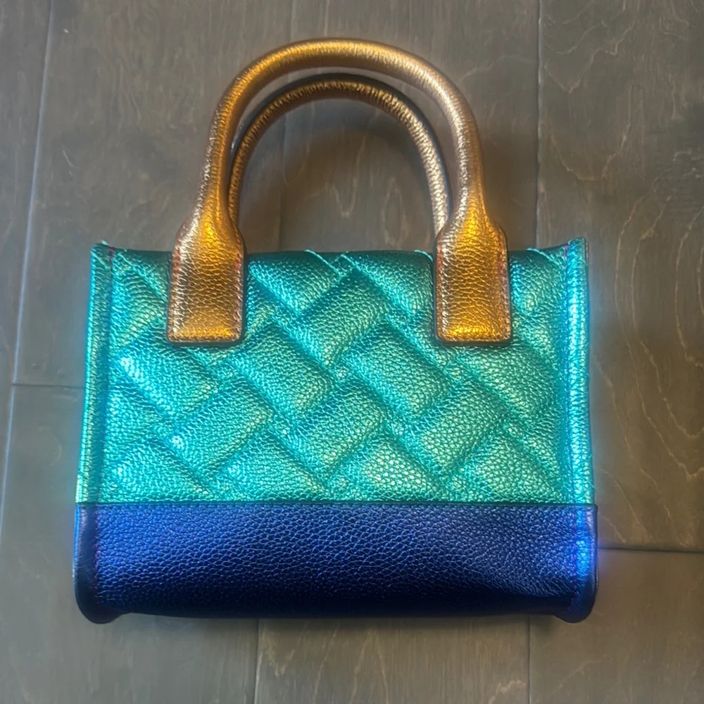 Kurt Geiger Pink and Gold Mini Quilted Bag - Picture 2 of 4